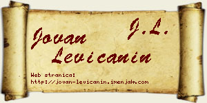 Jovan Levičanin vizit kartica